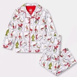 Kids Holiday Pajamas - Grinch Print